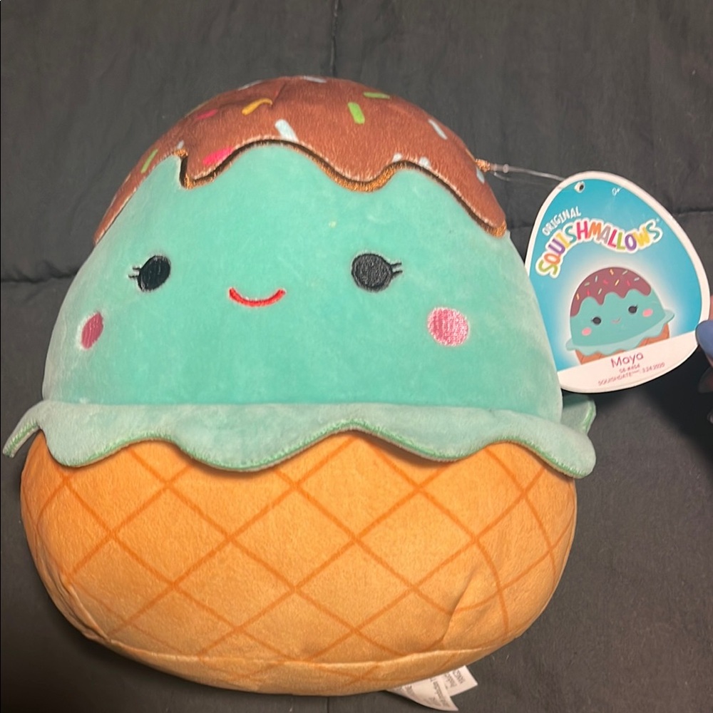 Squishmallows Moyo Ice Cream Plush - Teal and Tan